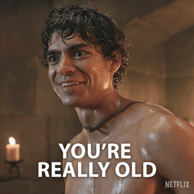 Shirtless Man Saying You're Really Old Netflix Ad GIF