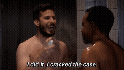 Shirtless Man Says I Did It I Cracked The Case In Shower GIF