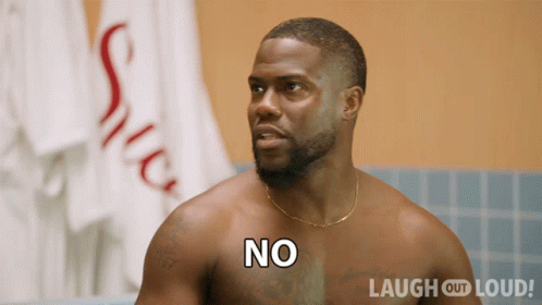 Shirtless Man Says No In Front Of Towels GIF