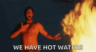 Shirtless Man Shouting At Fire GIF