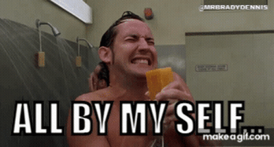 Shirtless Man Showering All By Myself GIF