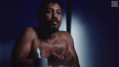 Shirtless Man Showering Washing Face GIF