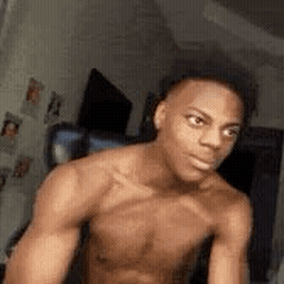 Shirtless Man Sitting In Chair GIF