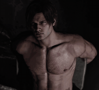 Shirtless Man Sitting In Chair In Dark GIF