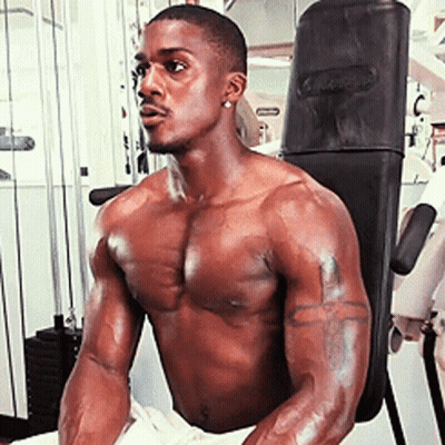 Shirtless Man Sitting On Gym Machine With G-Power GIF
