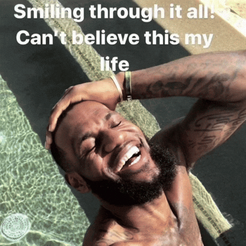 Shirtless Man Smiling In Front Of Pool Smiling Through It All Cant Believe This My Life GIF