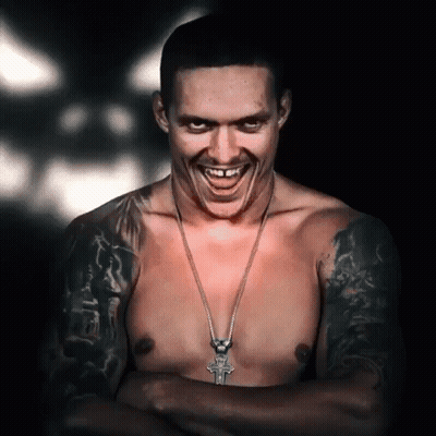 Shirtless Man Smiling With Cross Necklace GIF