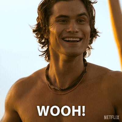 Shirtless Man Smiling With Wooh On Chest GIF