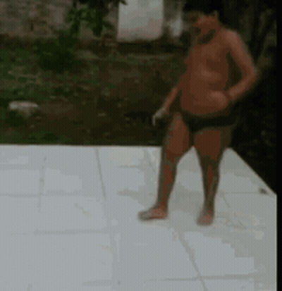 Shirtless Man Standing GIF