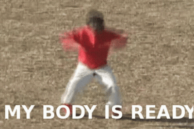 Shirtless Man Standing In Field My Body Is Ready GIF