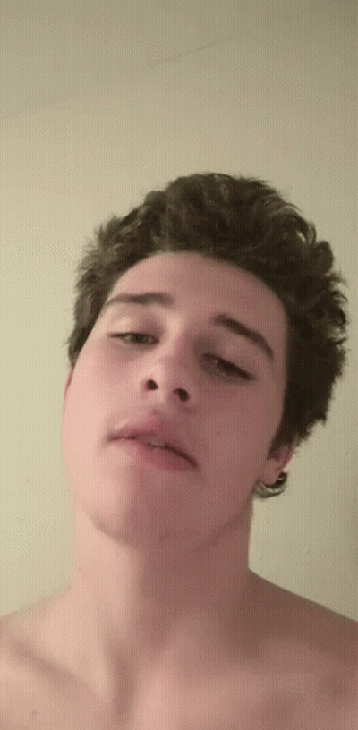 Shirtless Man Taking Selfie Eyes Closed GIF