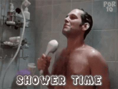 Shirtless Man Taking Shower GIF