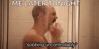 Shirtless Man Taking Shower GIF