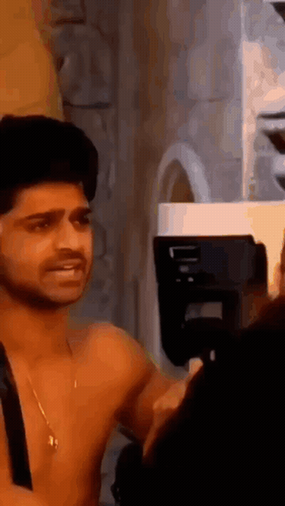 Shirtless Man Talking To Camera GIF