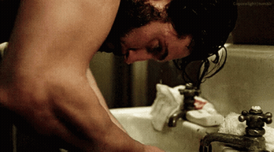 Shirtless Man Washing Face GIF