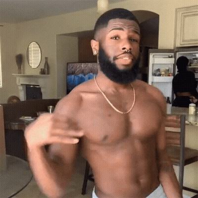 Shirtless Man With Beard Thumbs Up GIF
