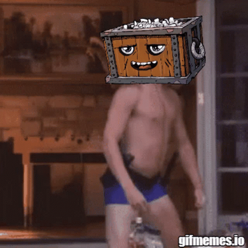Shirtless Man With Box On Head Gifmemes.io GIF