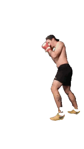 Shirtless Man With Boxing Gloves And Shorts Sticker