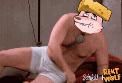 Shirtless Man With Cheese Head Seinfeld I Wolf GIF
