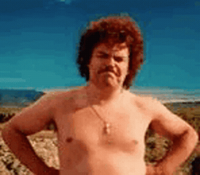 Shirtless Man With Curly Hair And Mustache GIF