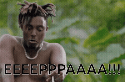 Shirtless Man With Dreadlocks Smoking Saying Eeeppaaa GIF