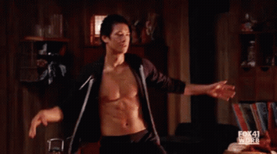 Shirtless Man With Fox 41 Logo GIF