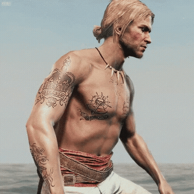 Shirtless Man With Freedom Tattoo GIF