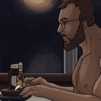Shirtless Man With Glasses GIF
