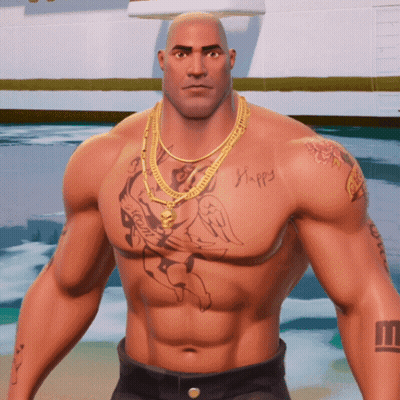 Shirtless Man With Happy Chest Tattoo GIF