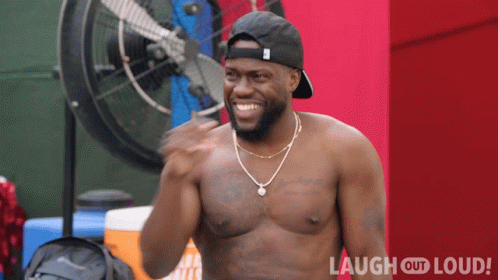 Shirtless Man With Hat And Necklace Laugh Out Loud GIF