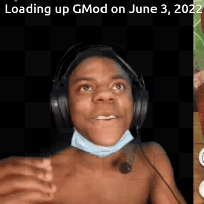 Shirtless Man With Headphones And Mask Loading Gmod GIF