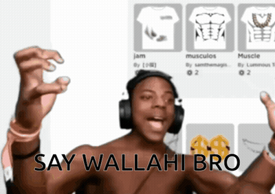 Shirtless Man With Headphones Saying Say Wallahi Bro GIF
