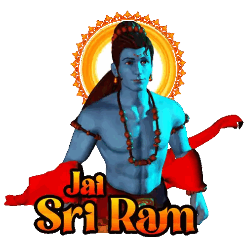 Shirtless Man With Jai Sri Ram Sticker