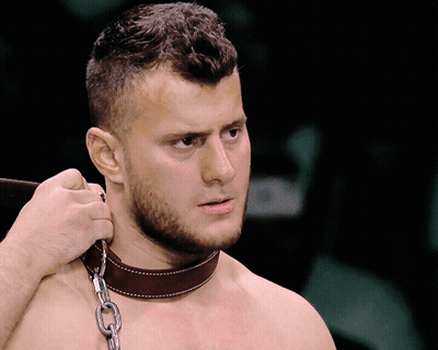 Shirtless Man With Leather Collar And Chains GIF