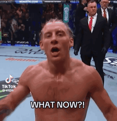 Shirtless Man With Mouth Open Says What Now GIF