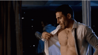 Shirtless Man With Necklace And Ring GIF