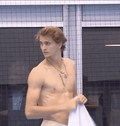 Shirtless Man With Necklace Standing GIF