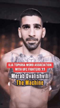 Shirtless Man With Tattoo, Ilia Topuria Word Association GIF