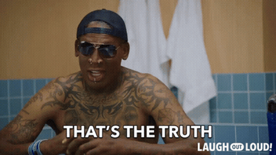 Shirtless Man With Tattoos Says That's The Truth Laugh Out Loud GIF
