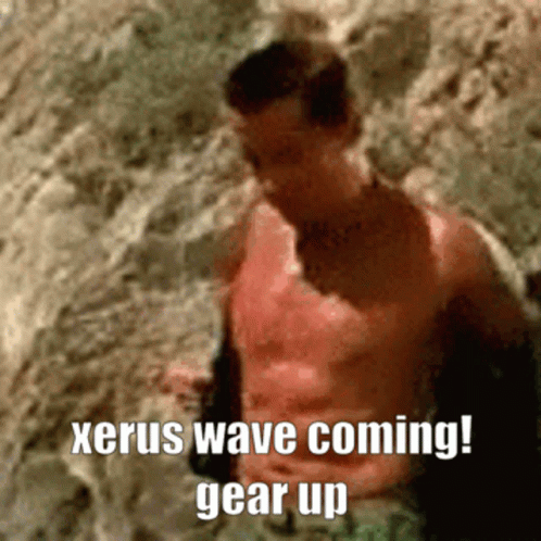 Shirtless Man With Xerus Wave Coming Gear Up GIF