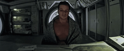 Shirtless Man Wrapped In Towel Surprised GIF