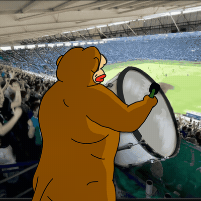 Shirtless Men Sitting In Stadium Watching Game GIF