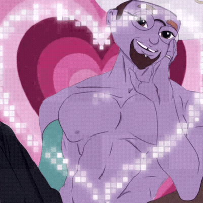 Shirtless Purple Man With Glasses GIF