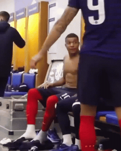 Shirtless Soccer Player Number 9 GIF
