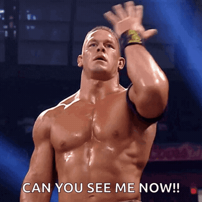 Shirtless Wrestler Can You See Me Now GIF