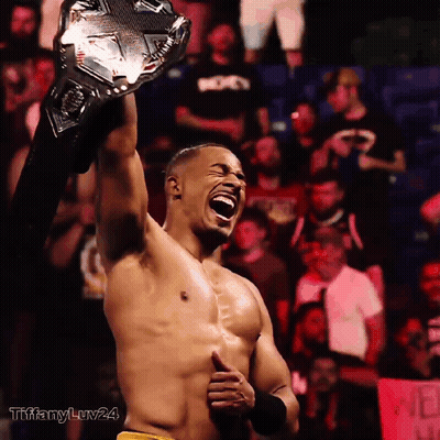 Shirtless Wrestler Holding Championship Belt Tiffany Luv24 GIF
