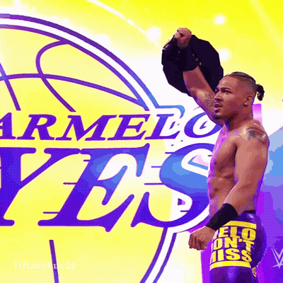 Shirtless Wrestler In Front Of Armelo Yes Sign GIF