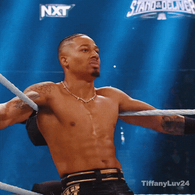 Shirtless Wrestler In NXT Ring GIF