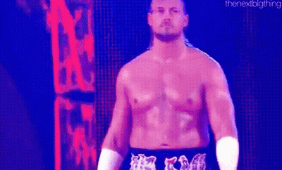 Shirtless Wrestler In Red Ring GIF