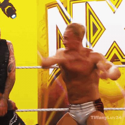 Shirtless Wrestler In Ring With Tiffanyluv24 GIF